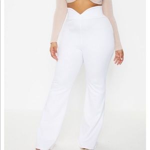 PLT high waist white pants